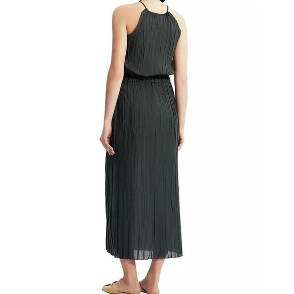 Theory Gathered Cami Midi-Dress, Hunter Green, Medium - Picture 2 of 13